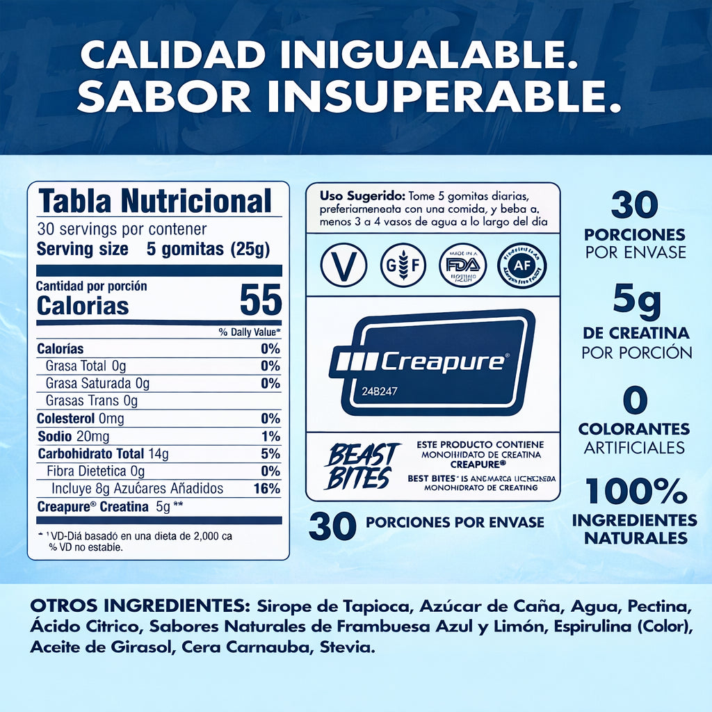 Gomitas de Creatina Beast Bites™  ⚠️20 %OFF⚠️